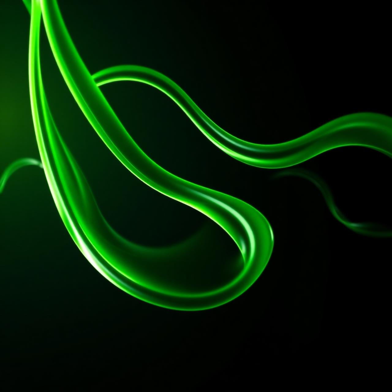 Composição abstrata em motion design verde neon